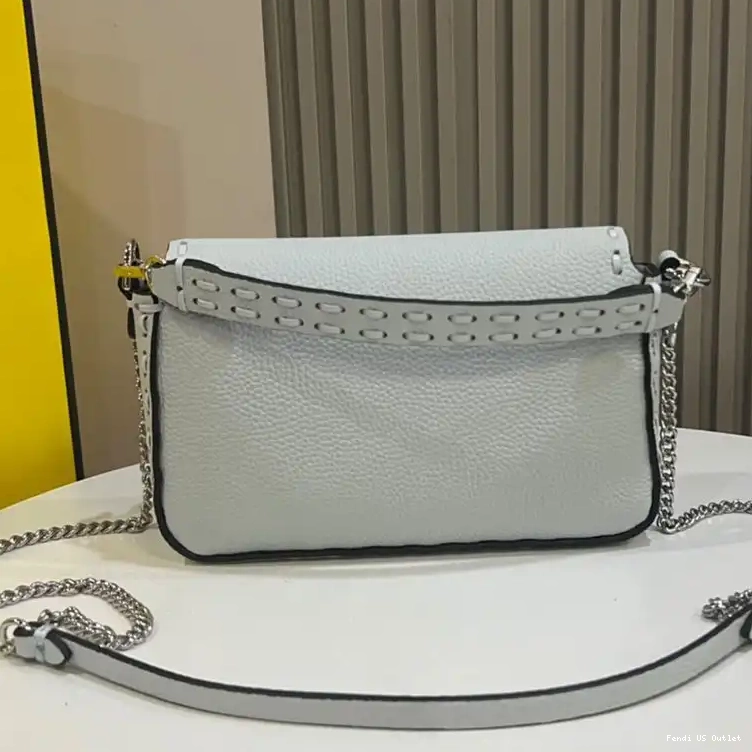 Affordable Bag Baguette In Sky Mini Fendi Cuoio Blue Leather Romano Selleria 0420 HOT SALE